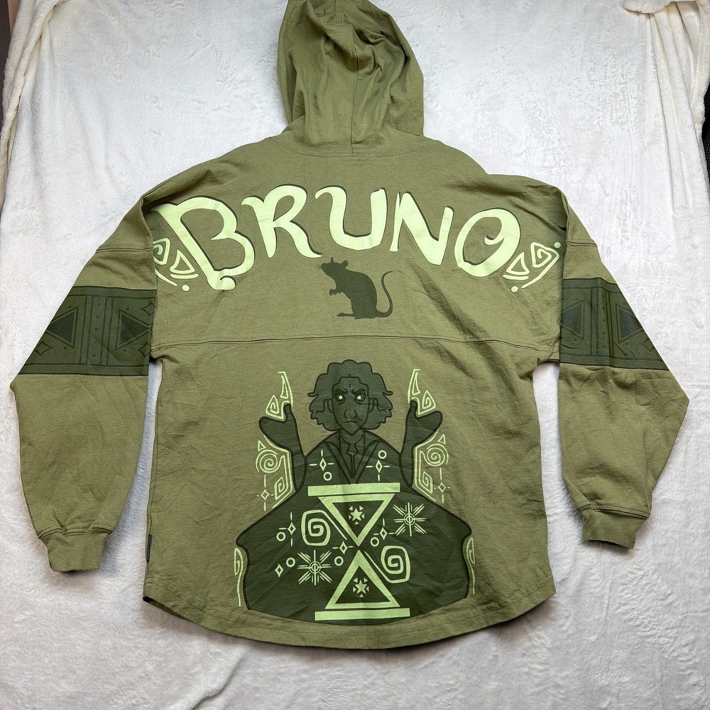 Disney Parks Encanto Bruno Spirit Jersey Hoodie Womens Small Green Pullover